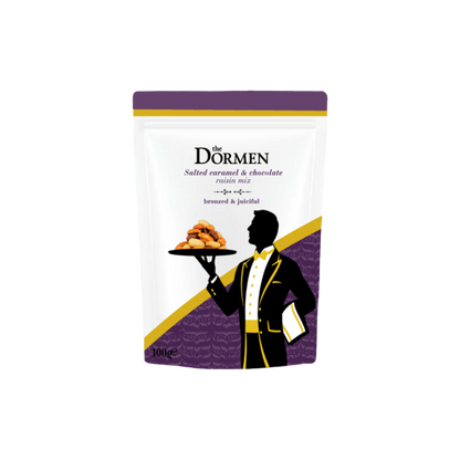 Salted Caramelised Peanuts & Chocolate Raisins Premium Pouches 8 x 100g