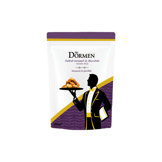 Salted Caramelised Peanuts & Chocolate Raisins Premium Pouches 8 x 100g