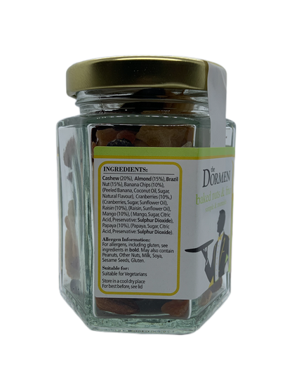 Baked Nuts & Fruit Hexagonal Jar - The Dormen Food Company