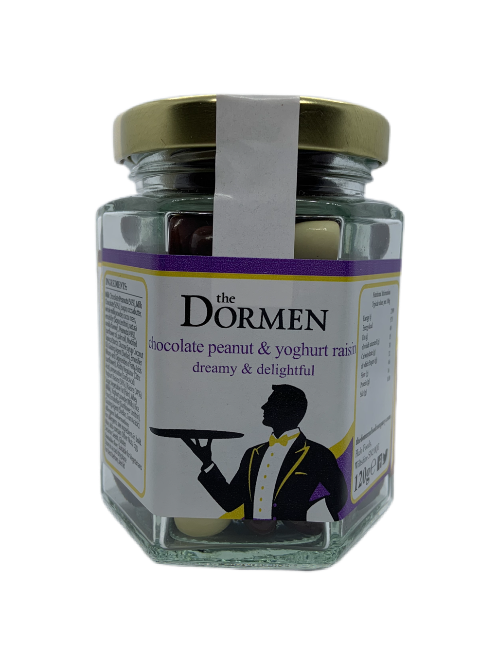 Chocolate Peanut & Yoghurt Raisins Hexagonal Jar - The Dormen Food Company