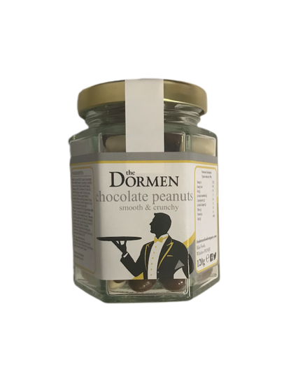 Belgian Chocolate Coated Peanuts Hexagonal Jar.