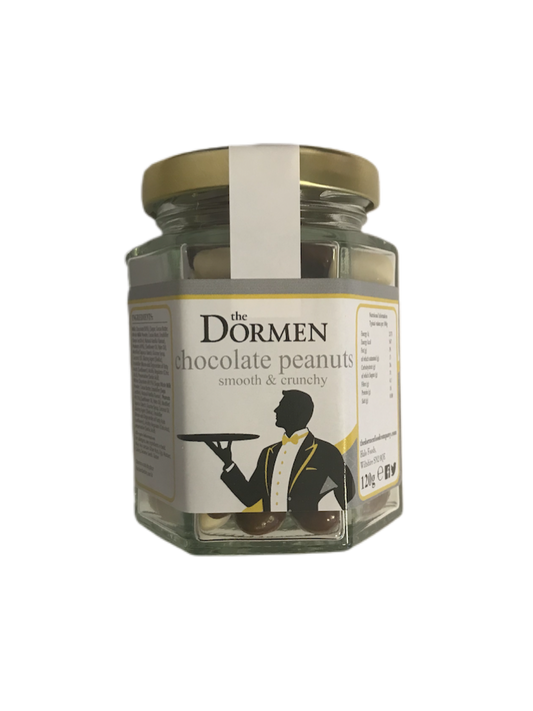 Belgian Chocolate Coated Peanuts Hexagonal Jar.