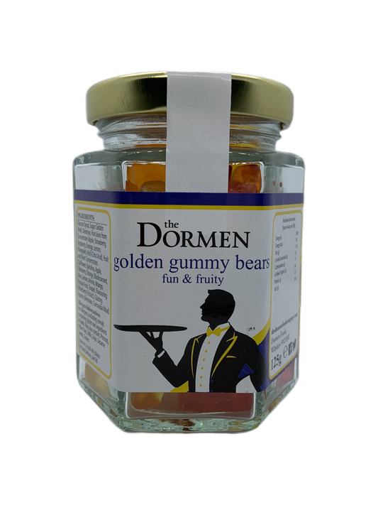 Golden Gummy Bears Hexagonal Jar - The Dormen Food Company