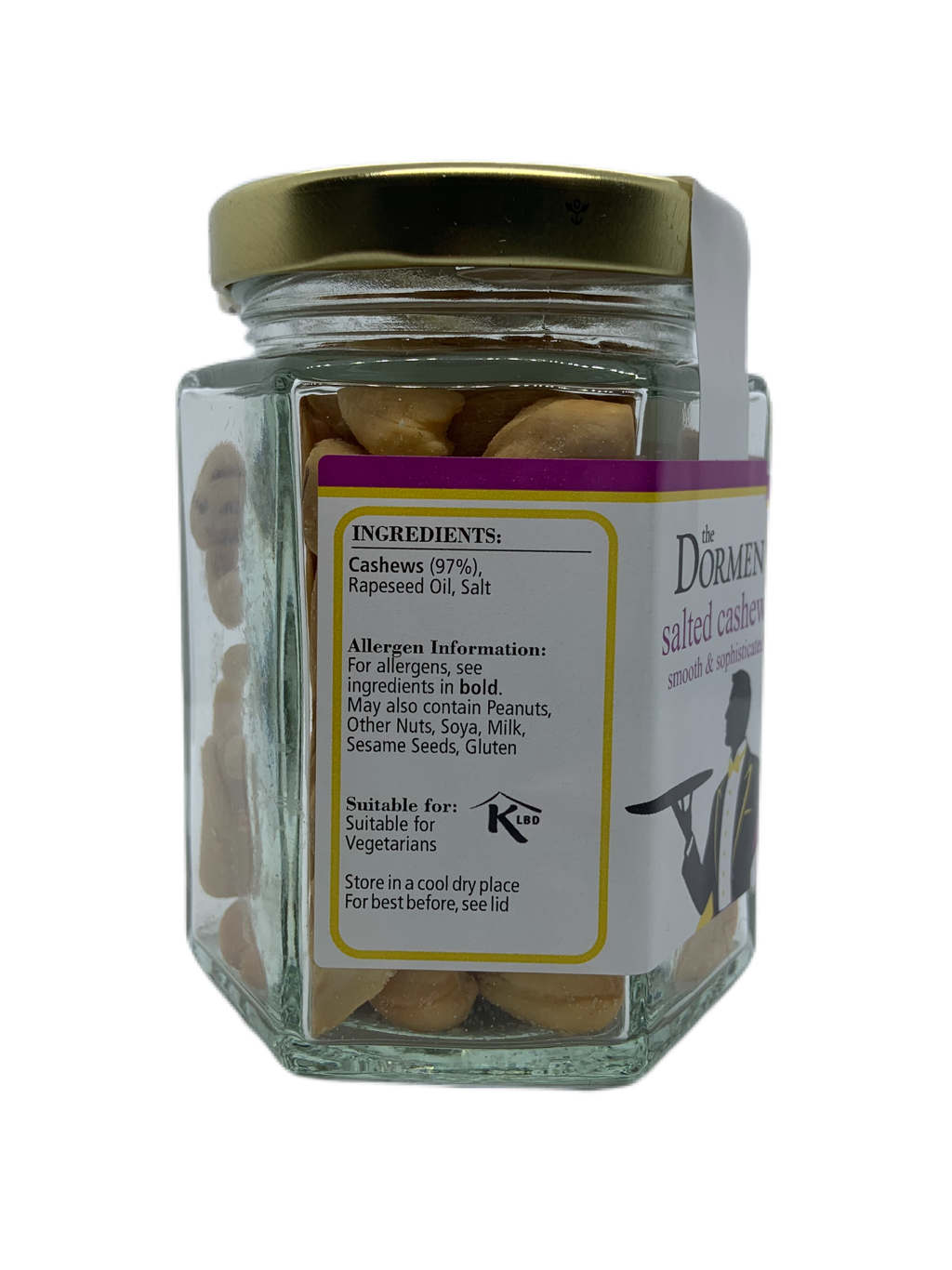 Salted Cashews Hexagonal Jar - The Dormen Food Company