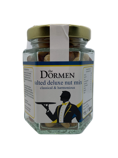 Salted Deluxe Nut Mix Hexagonal Jar.